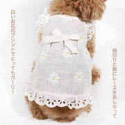 ドッグウェア キャットウェア 犬 猫 犬服 猫服 犬用ウェア 猫用ウェア 犬の服 猫の服 ペットウェア ペット服 ペット用品 キャミソール ワンピース ノースリーブ 袖なし 洋服 フラワープリント リボン レース ガーリー 春夏 お散歩 お出かけ