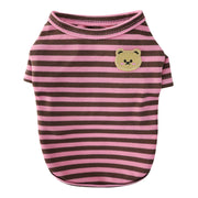 ペットウェア Tシャツ 犬服 猫服 洋服 ドッグウェア キャットウェア プルオーバー 袖あり ボーダー柄 クマ 熊 カジュアル おしゃれ かわいい お散歩 お出かけ 普段使い ペット服 犬の服 ペット用品