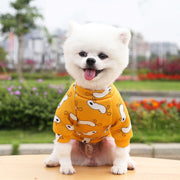 ペット服 トレーナー ドッグウエア キャットウエア カットソー プルオーバー 袖あり 秋冬 防寒 暖か プリント 柄 お散歩 お出掛け 可愛い 動物 フルーツ サンタ ペット用品