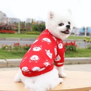 ペット服 トレーナー ドッグウエア キャットウエア カットソー プルオーバー 袖あり 秋冬 防寒 暖か プリント 柄 お散歩 お出掛け 可愛い 動物 フルーツ サンタ ペット用品