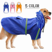 犬用レインコート レインポンチョ ポンチョ型 ドッグウェア 雨具 カッパ レインウェア 単色 ワンカラー ライン入り おしゃれ 袖あり ポケット付き フード付き パーカー 帽子付き 中型犬 大型犬 犬服 ペット服 梅雨 雨対策 安全 お散歩 雨除け イヌ ドッグ DOG ピンク ブルー イエロー オレンジ グリーン