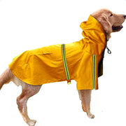 犬用レインコート レインポンチョ ポンチョ型 ドッグウェア 雨具 カッパ レインウェア 単色 ワンカラー ライン入り おしゃれ 袖あり ポケット付き フード付き パーカー 帽子付き 中型犬 大型犬 犬服 ペット服 梅雨 雨対策 安全 お散歩 雨除け イヌ ドッグ DOG ピンク ブルー イエロー オレンジ グリーン