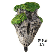 浮遊石 浮き岩 軽石 人口芝 人口岩 水槽装飾 水中オブジェ アクアリウム 人口フローティング 浮かぶ 浮く 吸盤 透明糸 糸 ひも 水槽アクセサリー 水槽オーナメント 造景 ミニ水族館 熱帯魚 鑑賞魚