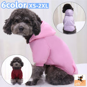 ペットウェア パーカー プルオーバー 犬服 猫服 洋服 ドッグウェア キャットウェア ポケット 袖あり フード付き リブ 無地 単色 シンプル カジュアル 可愛い お散歩 お出かけ 普段使い ペット服 犬の服 猫の服