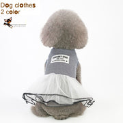 ワンピース ドッグウエア スカート 犬用 ペット 犬服 ノースリーブ ボーダー シフォン かわいい ガーリー フェミニン