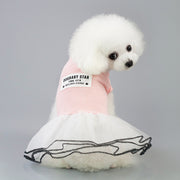 ワンピース ドッグウエア スカート 犬用 ペット 犬服 ノースリーブ ボーダー シフォン かわいい ガーリー フェミニン