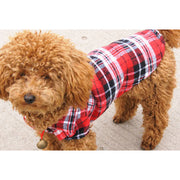 ペットウェア ドッグウェア シャツ 犬 猫 イヌ ネコ 犬服 猫服 チェック柄 袖付き 襟付き 前開き ボタン おしゃれ 赤 緑 青