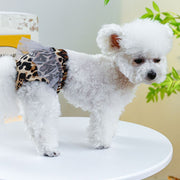 犬用 サニタリーパンツ マナーパンツ 生理用ショーツ おむつカバー ペット用品 チュール フリル スカート風 ヒョウ柄 かわいい