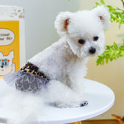 犬用 サニタリーパンツ マナーパンツ 生理用ショーツ おむつカバー ペット用品 チュール フリル スカート風 ヒョウ柄 かわいい