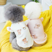 ドッグウェア ペットウェア カットソー 犬服 猫服 小型犬 ペット用品 洋服 クマ くま フリル袖 おしゃれ かわいい プルオーバー Dカン付き 総柄 プリント お出かけ お散歩 イヌ いぬ ネコ ねこ キャットウェア