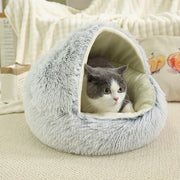 ペットベッド ペット用ベッド 猫 ネコ 小型犬 イヌ 小動物用 ペットグッズ ペット用インテリア ペット用品 丸形 ラウンド 円形 起毛生地 無地 グラデーション グレー ブラック カーキ シンプル カジュアル 可愛い キュート 防寒 秋 冬