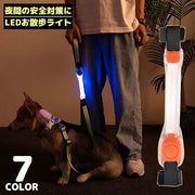お散歩ライト LEDライト 犬 猫 ペット用品 光る首輪 リード ハーネス ボタン電池式 夜間 視認性 安全対策 おしゃれ シリコン製