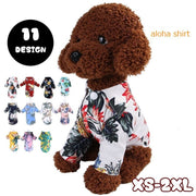 ドッグウエア ペットウエア 犬の服 犬服 アロハシャツ 半袖 スナップボタン パイナップル ハイビスカス ヤシの木 夏 トップス 犬用 小型犬 中型犬 袖あり ペット用品 お出かけ お散歩 ペットグッズ ワンちゃん XS S M L XL 2XL
