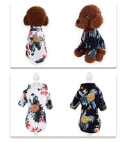 ドッグウエア ペットウエア 犬の服 犬服 アロハシャツ 半袖 スナップボタン パイナップル ハイビスカス ヤシの木 夏 トップス 犬用 小型犬 中型犬 袖あり ペット用品 お出かけ お散歩 ペットグッズ ワンちゃん XS S M L XL 2XL