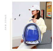 猫用キャリーバッグ リュックキャリー ペットキャリー 透明 カプセル型 クリアー 無地 メッシュ 通気性 窓付き 旅行 お出かけ 通院 避難 車内 見える ねこ用 キャット 小動物 ブラック ピンク ブルー レッド 黒 青 赤
