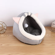 ペットベッド 猫 小型犬 ウサギ うさぎ 猫用 ネコ ペットグッズ ペット用品 ドーム型  耳付き ふわふわ あったか 冬 秋 春 暖かい グリーン ピンク グレー かわいい キュート カジュアル ポップ ガーリー ふかふか 通年仕様