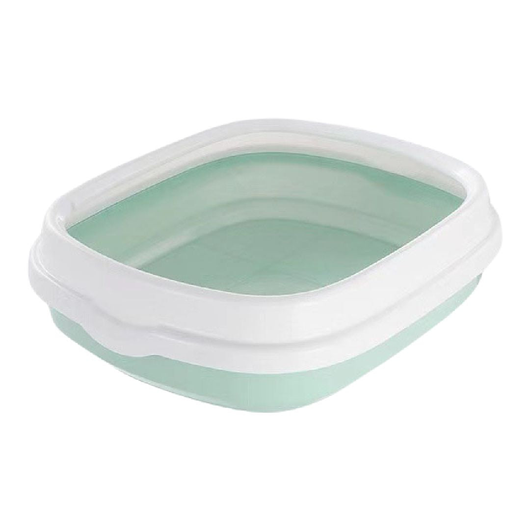 猫用トイレ キャットトイレ 本体 スクエア ハーフ 猫 キャット ペット用品 Mサイズ スコップ付き 収納らくらく 洗える シンプル 無地 ナチュラル 猫トイレ ゆったり トレー ピンク グレー グリーン