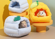 小動物用ハウス ペットベッド ハムスター クッション ペット用 小動物用 デグー ハリネズミ ケージ用 寝床 モルモット あったか かわいい ふわふわ 春 冬 秋
