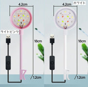 水槽ライト LEDライト クリップ アクアリウム ライト 水槽 照明 USB 熱帯魚 観賞魚 丸型 ラウンド サークル 水草 リチウム シンプル