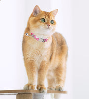 猫用首輪 ペット用品 猫 ネコ セーフティーバックル 安全バックル 鈴 すず フラワー 花柄 チェック柄 エスニック デザイン豊富 かわいい おしゃれ