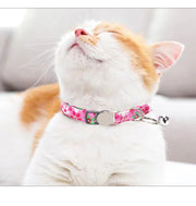 猫用首輪 ペット用品 猫 ネコ セーフティーバックル 安全バックル 鈴 すず フラワー 花柄 チェック柄 エスニック デザイン豊富 かわいい おしゃれ