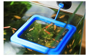 フードフィーダー フィーダーカップ 給餌器 餌拡散防止リング 水槽用 魚用 飼育用 吸盤付き 餌やり エサやり 汚さない 円形 ラウンド 正方形 四角 スクエア 浮かぶ 観察 金魚 メダカ アクアリウム 便利 シンプル 黒 青 ブラック ブルー