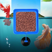 フードフィーダー フィーダーカップ 給餌器 餌拡散防止リング 水槽用 魚用 飼育用 吸盤付き 餌やり エサやり 汚さない 円形 ラウンド 正方形 四角 スクエア 浮かぶ 観察 金魚 メダカ アクアリウム 便利 シンプル 黒 青 ブラック ブルー
