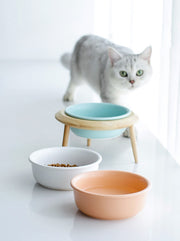 フードボウル ペット用食器 犬用 猫用 高さ調節 中型犬 小型犬 北欧風 食べやすい 餌入れ 水入れ ねこ ネコ 猫 イヌ いぬ 犬 餌 お皿 えさ 皿  餌皿 食器 エサ皿 えさ入れ 餌皿 スタンド付き 斜め 傾き フードボール スタンド 高さがある 陶器 木製 小型犬 中型犬 犬用 猫用 ナチュラル シンプル