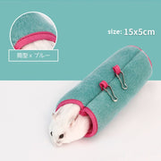 小動物用ハウス ハムスター マウス ベッド 吊るす ドーム型ハウス ペット用インテリア 筒型 三角 円柱 モコモコ 防寒 ボア 起毛 寝床 ペットグッズ ハンギングベッド ブルー ピンク