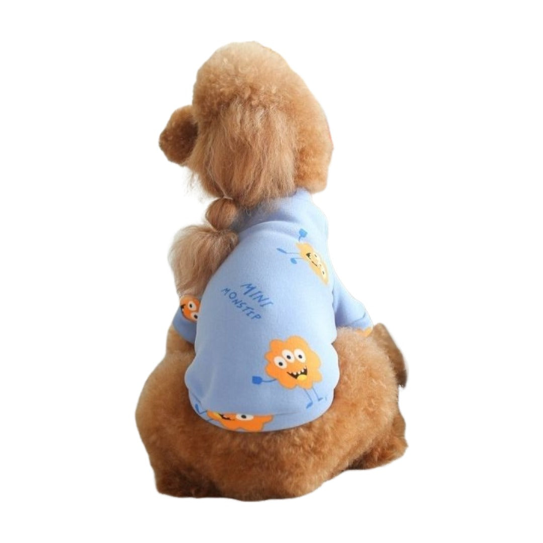 ペットウェア トレーナー プルオーバー 犬用 猫用 洋服 ドッグウェア キャットウェア フリース 袖あり 暖かい あったか クルマ アニマル イラスト プリント おしゃれ かわいい お散歩 お出かけ 普段使い ペット服 犬の服 猫の服