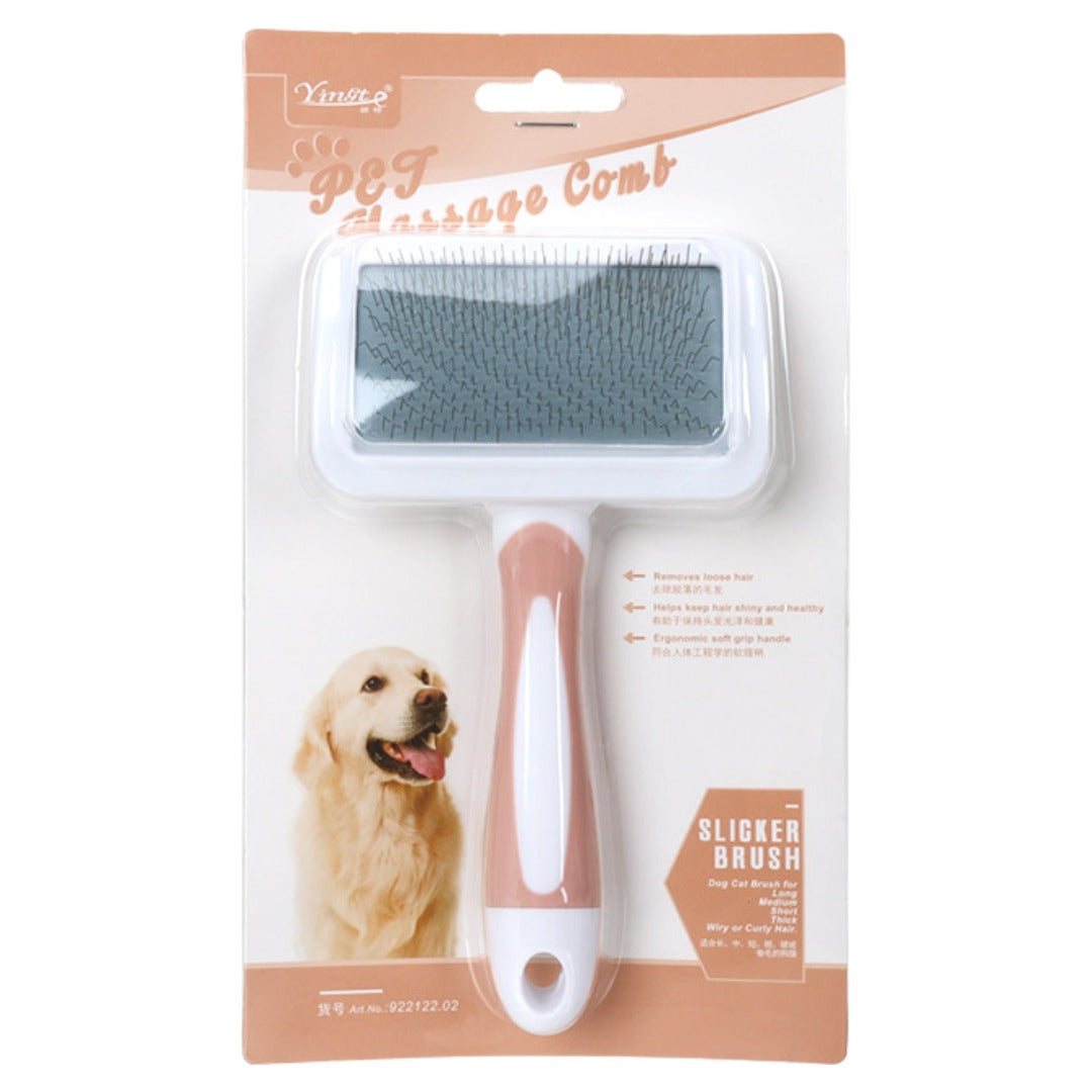 スリッカーブラシ 抜け毛 ムダ毛 毛玉取り 犬 猫 ペット用品 ブラッシング お手入れ グルーミング トリミング 被毛ケア 水洗い可 ピンク グリーン