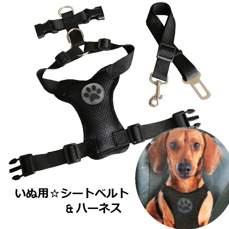 犬用シートベルト ハーネス ドライブグッズ ドライブ用品 イヌ 小型犬 ペット用品 ペットグッズ ワンちゃん 旅行 お出掛け 飛び出し防止 車用