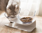 猫用食器 犬用食器 フードボウル ダブルボウル 台付き スタンド付き 食べやすい 餌皿 エサ皿 ウォーターボウル イヌ 給水 猫用品 犬用品 ペット用品 ネコ 猫 ねこ シンプル かわいい おしゃれ モノクロ クリア アクリル 透明 無地 高さ 首の負担軽減 角度 ブラック 黒 ホワイト 白