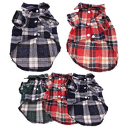 ペット用シャツ ペット用トップス 小型犬 中型犬 猫 ネコ ペットウェア ペット服 犬服 ドッグウェア ペットグッズ ペット用品 半袖 襟付き 前開き スナップボタン 総柄 チェック ブルー レッド シンプル カジュアル かわいい キュート 春 夏