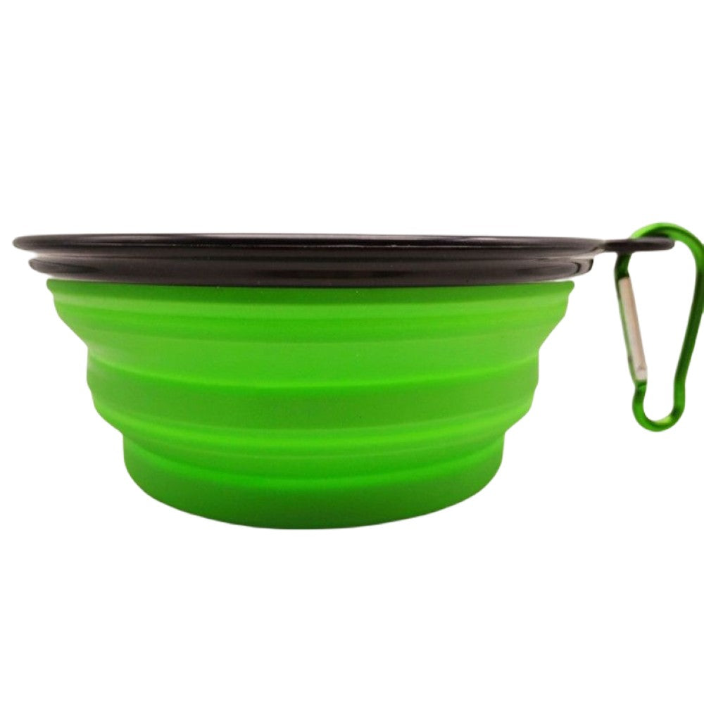ペット用食器 フードボウル フック付き 折り畳み式 餌入れ 水入れ グリーン バリエーション画像