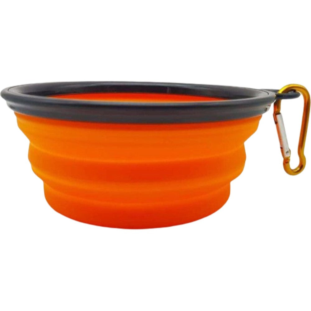 ペット用食器 フードボウル フック付き 折り畳み式 餌入れ 水入れ オレンジ バリエーション画像