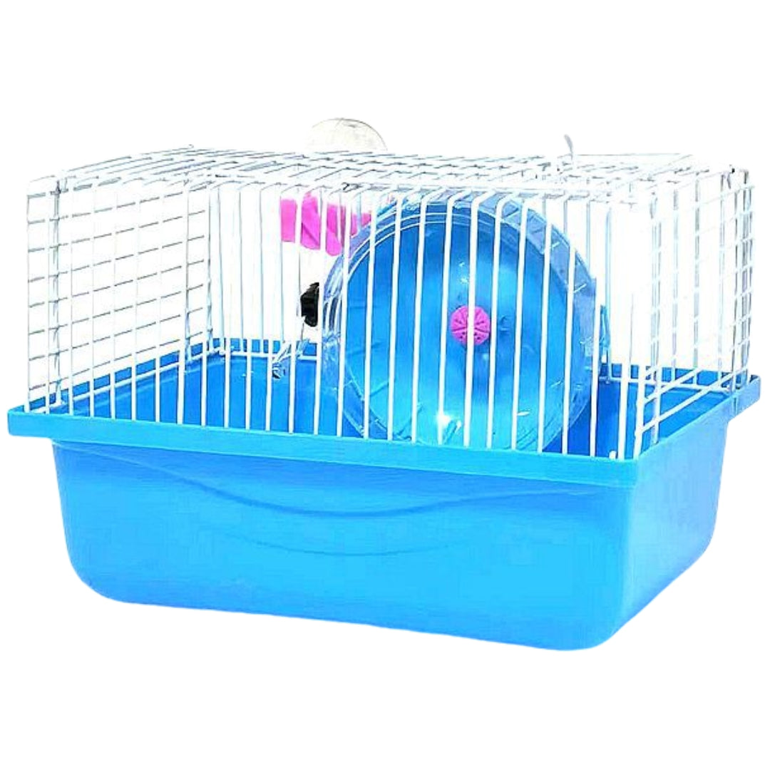 小動物用ケージ ケージセット 給水器 食器 回し車 4点セット ブルー バリエーション画像