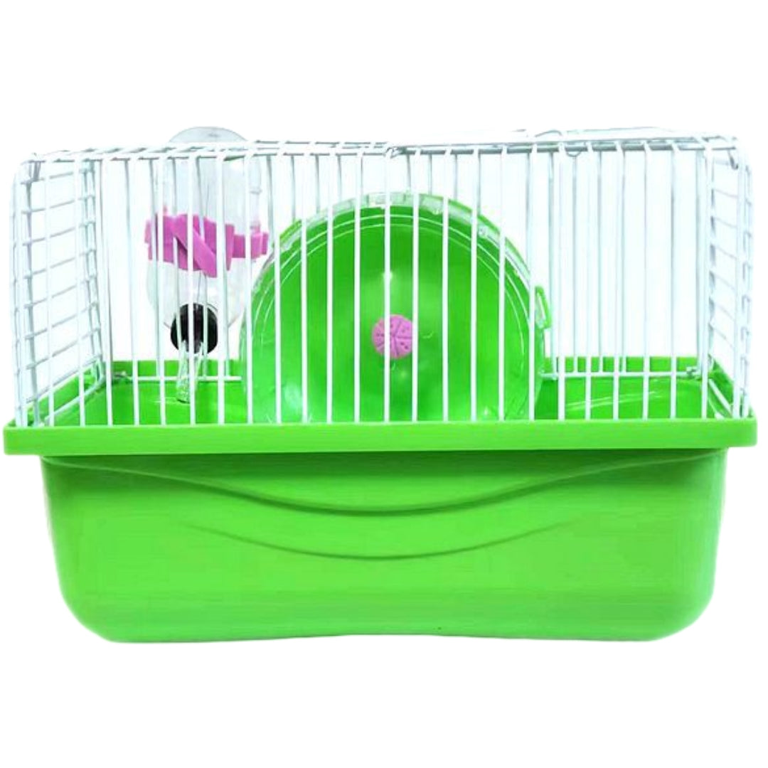 小動物用ケージ ケージセット 給水器 食器 回し車 4点セット グリーン バリエーション画像