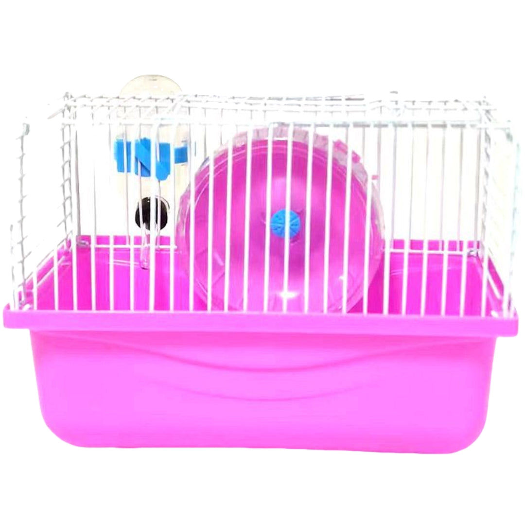 小動物用ケージ ケージセット 給水器 食器 回し車 4点セット ピンク バリエーション画像