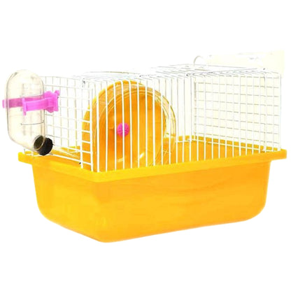 小動物用ケージ ケージセット 給水器 食器 回し車 4点セット イエロー バリエーション画像