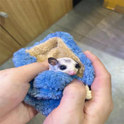 小動物用キャリーバッグ 巾着ポーチ 通気口付き ペット用品 手提げ 寝袋 モモンガ ハムスター リス あったか 柔らかい ふわふわ 可愛い おしゃれ 持ち運び
