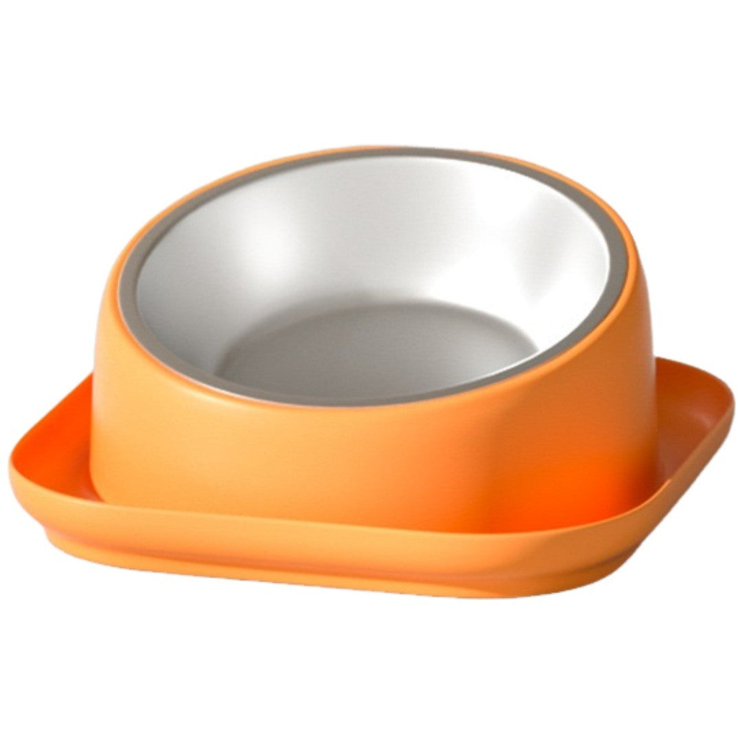 ペット用食器 フードボウル ウォーターボウル エサ入れ 餌入れ 水入れ 保温効果 ペット用品 ペットグッズ 犬用 猫用 イヌ ネコ 斜め 角度付き 食べやすい こぼれにくい 丸型 サークル 取り外し可 水洗い可 シンプル かわいい 白 黄 橙
