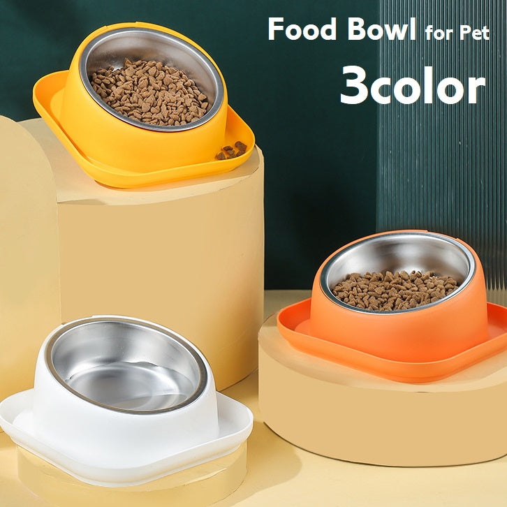 ペット用食器 フードボウル ウォーターボウル エサ入れ 餌入れ 水入れ 保温効果 ペット用品 ペットグッズ 犬用 猫用 イヌ ネコ 斜め 角度付き 食べやすい こぼれにくい 丸型 サークル 取り外し可 水洗い可 シンプル かわいい 白 黄 橙
