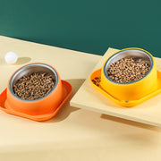 ペット用食器 フードボウル ウォーターボウル エサ入れ 餌入れ 水入れ 保温効果 ペット用品 ペットグッズ 犬用 猫用 イヌ ネコ 斜め 角度付き 食べやすい こぼれにくい 丸型 サークル 取り外し可 水洗い可 シンプル かわいい 白 黄 橙
