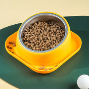 ペット用食器 フードボウル ウォーターボウル エサ入れ 餌入れ 水入れ 保温効果 ペット用品 ペットグッズ 犬用 猫用 イヌ ネコ 斜め 角度付き 食べやすい こぼれにくい 丸型 サークル 取り外し可 水洗い可 シンプル かわいい 白 黄 橙