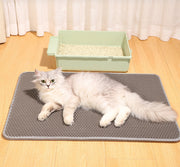 猫用砂取マット 猫砂マット トイレマット 飛び散り防止 猫砂取り 大きめ 大判 60×45cm 75×55cm 2重構造 拡散防止 散らかし防止 ペット用品 ネコ ねこ ペットマット メッシュ 足砂取り 防水 スクエア 四角 シンプル キャットグッズ
