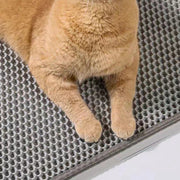 猫用砂取マット 猫砂マット トイレマット 飛び散り防止 猫砂取り 大きめ 大判 60×45cm 75×55cm 2重構造 拡散防止 散らかし防止 ペット用品 ネコ ねこ ペットマット メッシュ 足砂取り 防水 スクエア 四角 シンプル キャットグッズ