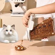 ペットフードストッカー 餌入れ 犬 猫 保管 収納 保存容器 ランドリーボトル 洗濯洗剤ディスペンサー 計量カップ 大容量 透明