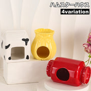ハムスターハウス 小動物用 ペット用品 陶器 セラミック製 お家 小屋 寝床 隠れ家 猫耳 可愛い ひんやり 涼しい 夏の暑さ対策