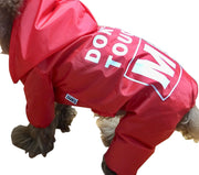 ペットウェア ペットレインコート 犬用 犬服 ペット用品 ドッグウェア アウター カッパ つなぎ カバーオール 袖あり 防水 柄物 お散歩 お出かけ 可愛い